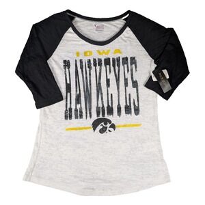 Iowa Hawkeyes | Campus Lifestyle | White/Black | Unisex | Raglan‎ T-Shirt | L